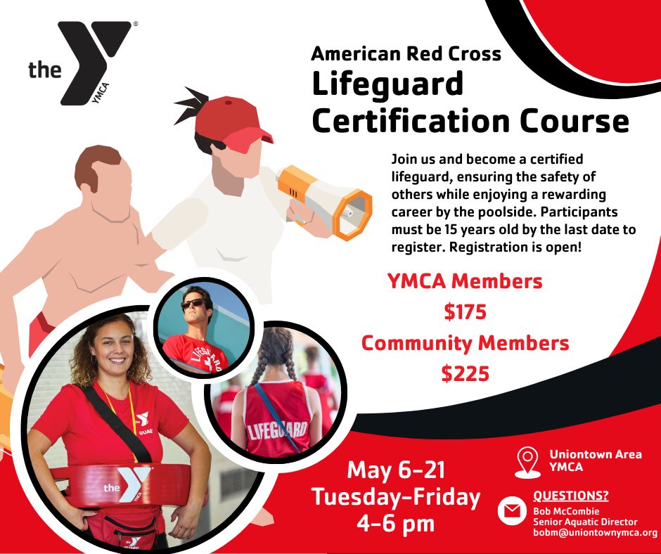 Red And White Modern Lifeguard Certification Courses Facebook Ad (Facebook Post)